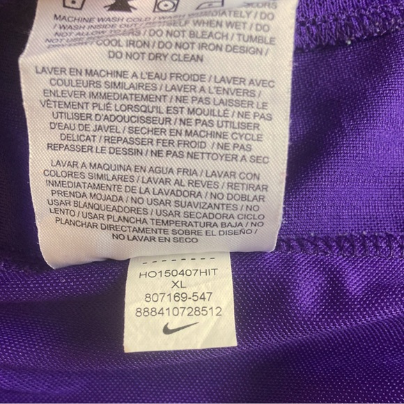 Nike Purple Swoosh Striped Athletic Workout Sports Shorts - Picture 8 of 16